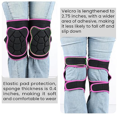 Wanlvhu Women Men Knee Pads for House Working, Soft Kneepads for Gardening, House Cleaning, Outdoor/Indoor Work, Adjustable Flooring Knee Pads Protect Knee Safety (Rose Red XL)