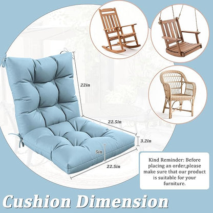 Patio Seat&Back Chair Cushions for Outdoor Furniture，Comfortable Cushions for Rocking/Dining/Lawn Chair-Set of 2
