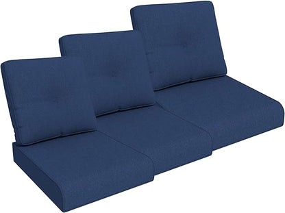 Outdoor Chair Cushions Set for Patio Furniture, 22x25/22x24 Inch, Waterproof & Fade Resistant Patio Chair Cushions, Thick Patio Furniture Cushion for Chair, Sofa, and Couch (Blue, 3 Set)