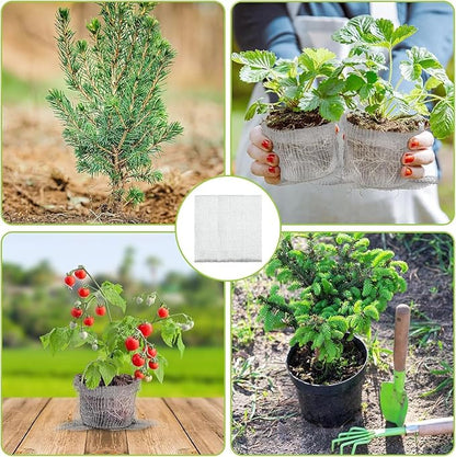 8 Pcs 20 * 18in Pot Drainage Root Protection Mesh Bag, Plant Flower Pot Anti-Leak Soil Net Cover with Gardening Gloves Indoor Outdoor Potted Plant Supplies
