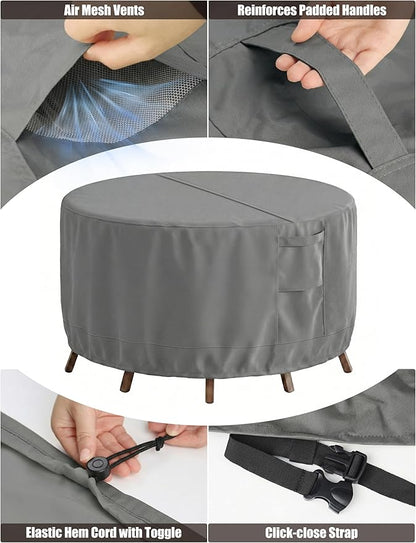 Patio Furniture Covers Waterproof, Outdoor Furniture Covers Waterproof Windproof with Padded Handles, Heavy Duty 600D Oxford Outdoor Table Chair Set Cover