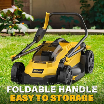 ZEGJAW 20v 13-inch Lawn Mower and 12-inch String Trimmer Combo with 2x4.0Ah Batteries and Charger, Grass Cutter with 5-Position Height Adjustment, Weed Wacker with 8pcs Line for Yard, Garden