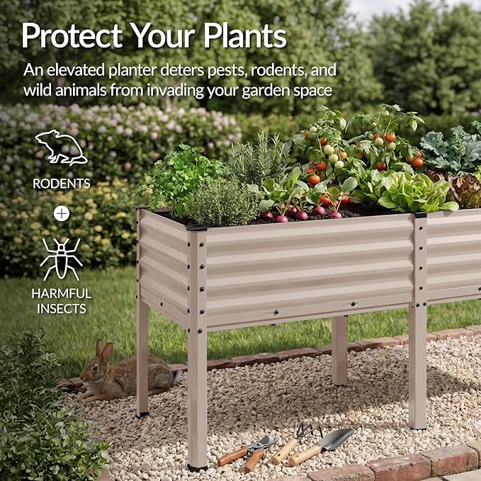 Best Choice Products 72x24x30in Non Toxic Galvanized Raised Garden Bed, Metal Elevated Planter Box, Vegetable Garden, 100% Non Toxic Materials - Taupe