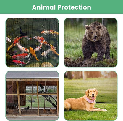 Protection Cover 10 Ft. x 10 Ft. Garden Netting with Grommets Anti Squirrels and Other Animals and Hail Perfect for Garden Plants Fruit Trees Pond Protection - PP1010KK