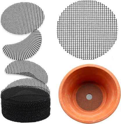 50PCS Flower Pot Hole Mesh Pad, 2 inch Rounds Drainage Hole, Plant Pot Drainage Mat, Plant Potting Mat to Prevent Soil Loss, Gardening Gifts for Friend