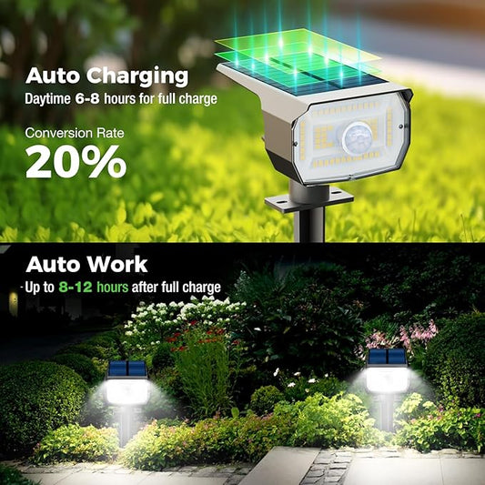 nipify Solar Lights Outdoor Waterproof, Motion Sensor Spot Lights- 4 Pack/56 LED/3 Modes Solar Powered Spotlights 2-in-1 Auto On/Off Landscape Lighting for Outside Yard Wall Garden, Cool White