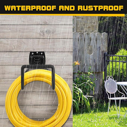 Garden Hose Holder, Metal Wall Mounted Water Hose Reel for Outside, Durable Hook Stand for Garden Hose Storage, Water Hose, Extension Cords, Flexable Hose Use(1Pack)