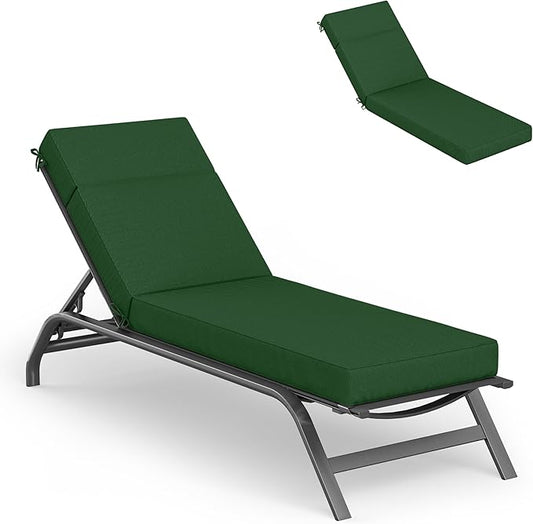 Chaise Lounge Cushions Outdoor, 72" L X 21" W X 4" D Lounge Chair Cushions for Outdoor Furniture, High-Density Foam Outdoor Chaise Cushion-Waterproof Fade-Resistant ThickPatio lounge chair cushion