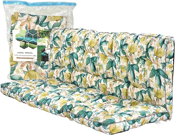 Replacement Cushions for Swing, Swing Cushions 3 Seater Replacement, Waterproof Thicken Washable Pad Cushion for Outdoor Indoor Furniture Swing Patio (Clover Green, 40x63 inch)