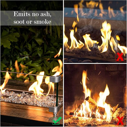 GASPRO 20 lbs Clear Fire Glass for Fire Pit Table, Reflective Gas Fireplace Glass Rocks, Gorgeous, 1/2 Inch