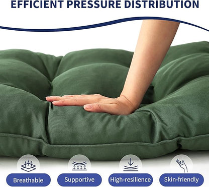 IPYNBAP Outdoor Bench Cushion, 59x18x5 Inch, Waterproof Bench Cushion for Outdoor/Indoor Furniture, Tufted Patio Bench Seat Cushion, Fade Resistant Outdoor Cushions for Porch Swing Couch, Dark Green