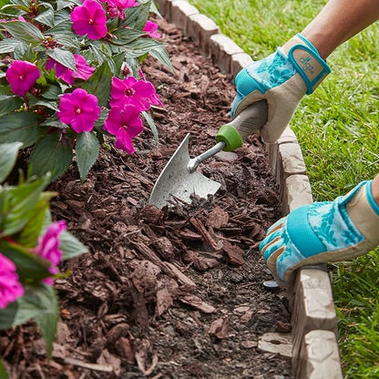 EasyFlex No-Dig Landscape Edging with Anchoring Spikes, 2.7 in. Tall Decorative Stone-Look Garden Border, 90 Foot Kit, Brown (3602B-90C)