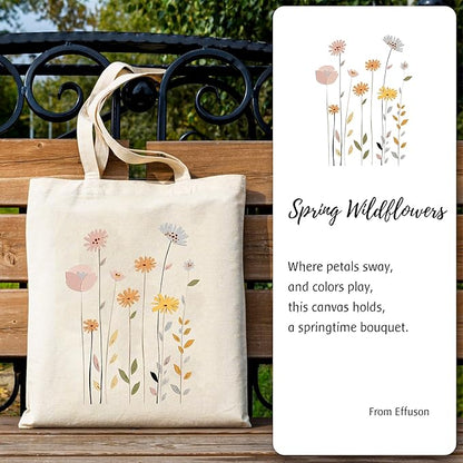Canvas Tote Bag with Aesthetic Prints, Cute Tote Bag for Women Girls with Wide Strap, Gifts for Cat Book Lovers