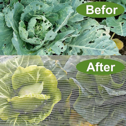 2 Pack Garden Netting for 4×2 FT Raised Beds, Fine Mesh Insect & Bird Barrier with Drawstring, Garden Bed Cover for Vegetables, Flowers & Herbs