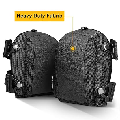 Lightweight Foam Knee Pads for Men - Non-Slip Thick Soft Padding, Strong Straps, Easy-Fix Clips - Perfect Knee Pads for Flooring, Gardening