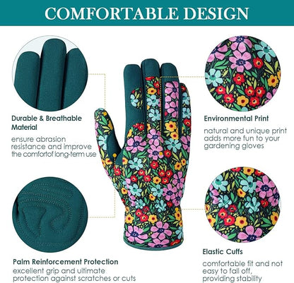 Trifabricy Gardening Gloves for Women, Breathable leather Garden Gloves with Grip, Thorn-Proof Puncture-Resistant Work Gloves