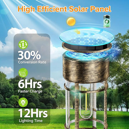 LETMY 12 Pack Brown Solar Pathway Lights Outdoor, Bright Solar Lights Outdoor Waterproof IP65, Solar Garden Lights Outdoor for Yard Walkway Driveway Landscape Garden Decor (Bronze)