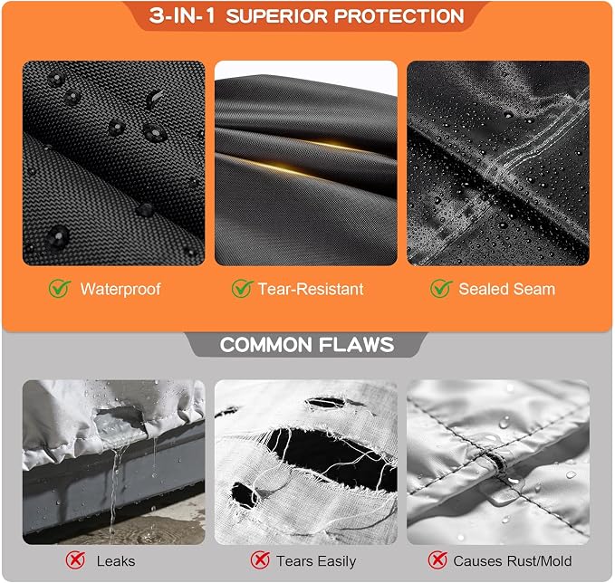Heavy Duty Grill Cover for Recteq Backyard Beast 1000 & 1200, for Rec Tec Deck Boss 590/800 RT-590/RT-800 Wood Pellet Grill, Waterproof & Fade Resistant Outdoor BBQ Grill Cover