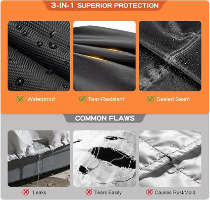Heavy Duty Grill Cover for Recteq Backyard Beast 1000 & 1200, for Rec Tec Deck Boss 590/800 RT-590/RT-800 Wood Pellet Grill, Waterproof & Fade Resistant Outdoor BBQ Grill Cover