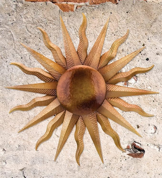 Regal Art & Gift Artisan Large Metal Sun Wall Decor - 30 Inch | Indoor Outdoor Rust-Resistant Sunburst Sculpture | Eye-Catching Metal Sun Wall Art Accent for Patio, Garden, Living Room