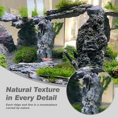 Unocho Seiryu Stone Aquarium Rocks 40lb Natural Fish Tank Rocks for Aquascaping Garden Landscaping Decoration Paludarium Amphibian Enclosures(3-12 Inches)