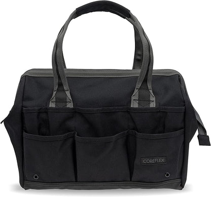 Coreflex 14 inch Wide-Mouth Tool Bag, Gear Bag, Multiple Purpose - for Plumbers, Electricians, Handymen also good for daily use, office use and camping. (Black)