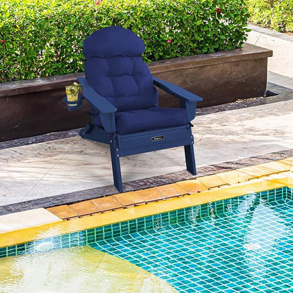 FUNBERRY Patio Chair Cushions Set of 4, Thicken Comfy Cushions for Rocker Non Slip Fade Shield Waterproof High Back with Ties