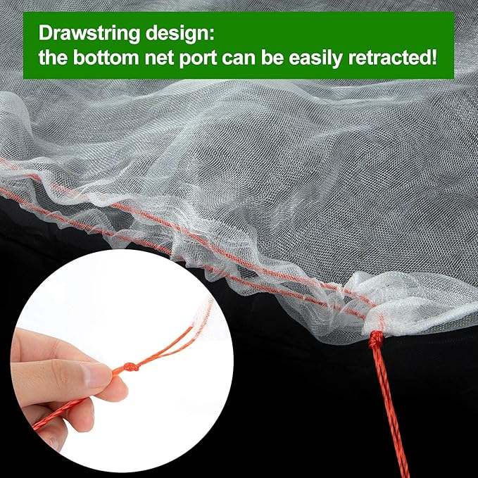 Garden Netting Plant Covers with Drawstring, Ultra-Fine Mesh Bird Netting for Garden, Reusable Fruit Tree Netting Protector for Blueberry Bushes, Tomato, Strawberry & Vegetable Protection