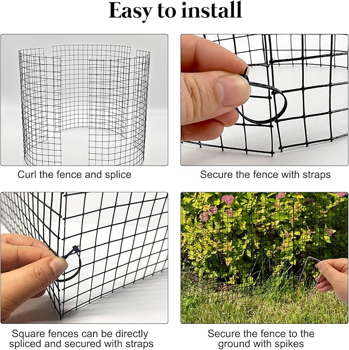 15 PCS Round Plant Protector from Animals, 5 Pack 12'' x 12'' Metal Plant Cages， Metal Mesh to Keep Animals Out, Garden Protection Bunny Barricades, Wire Plant Protectors for Rabbits Chicken Duck