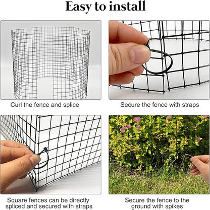 15 PCS Round Plant Protector from Animals, 5 Pack 12'' x 12'' Metal Plant Cages， Metal Mesh to Keep Animals Out, Garden Protection Bunny Barricades, Wire Plant Protectors for Rabbits Chicken Duck