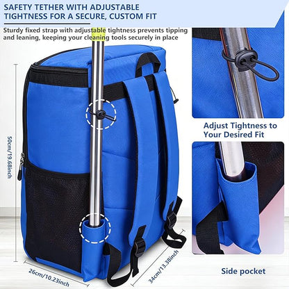 Cleaning Tool Backpack & Belt Set - Large Capacity Multi-Pocket, Durable Reinforced Material, Hands-Free for Housekeepers Cleaners Gardeners | Ideal for Housekeeping Car Cleaning Household Maintenance