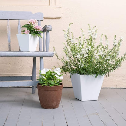 Novelty Artstone 35122 Ella Square Planter, White