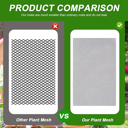 10pcs Flower Pot Hole Mesh Pad, 11.8x7.8 Inch Bonsai Mesh Drainage Screens Plant Pot Drainage Mesh Plant Screen Mesh Preventing Soil Leakage