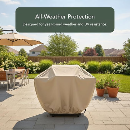 Covermates Classic Grill Cover - All-Weather Heavy Duty Outdoor BBQ Cover with Water-Resistant 12-Gauge Vinyl, Mesh Vents, Protection for Large Outdoor Grills, 57 Inch, Classic Tan