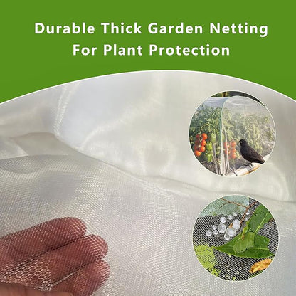 Ultra Fine Mesh Garden Netting, Durable Insect Netting for Plant Protection, 5 x 20FT Raised Bed Cover, Row Cover Pest Barrier for Vegetables, Fruit Trees, Flowers