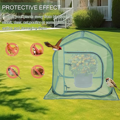 UV-Resistant Durable Pop Up Plant Covers & Garden Mesh Netting - Protective Bird Netting for Tomato & Crop Protection, Portable Pop-Up Mesh Plant Covers for Raised Beds