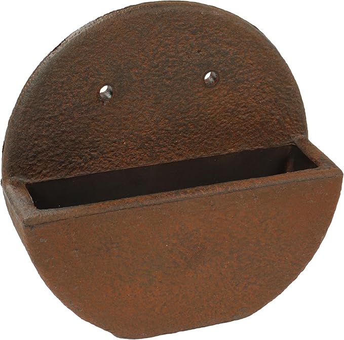 Sunnydaze 12" Round Wall Planter - Polyresin Wall-Hanging Flower Pot for Indoor or Outdoor Use - Dark Brown - Set of 2