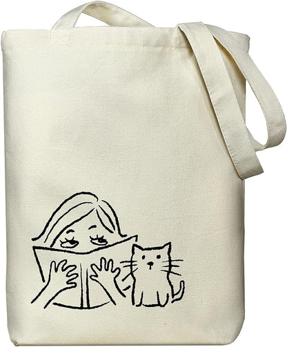 itgowisa Canvas Tote Bag for Women, Tote Bag with Zipper Inner Pocket, Zippered Canvas Bag for Shopping Work Grocery Everyday