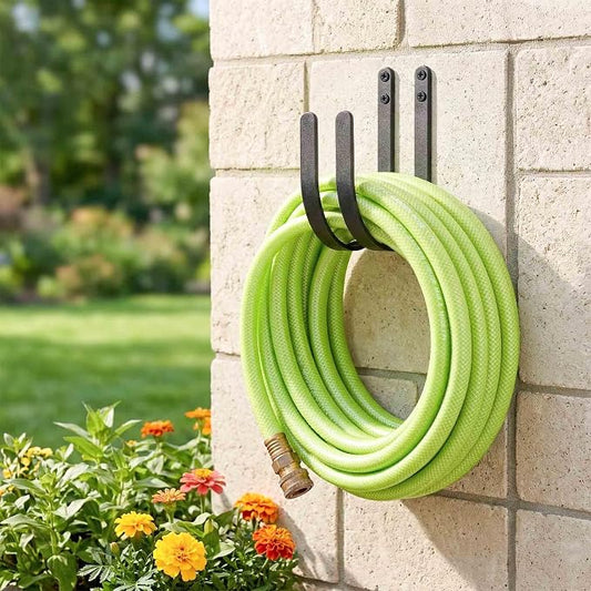 Hose Holders Wall Mount - Heavy-Duty Metal Garden Hose Hanger for Outside - Rust-Proof Hanging Hose Rack Hook Mount for Water Hose (2PCS)