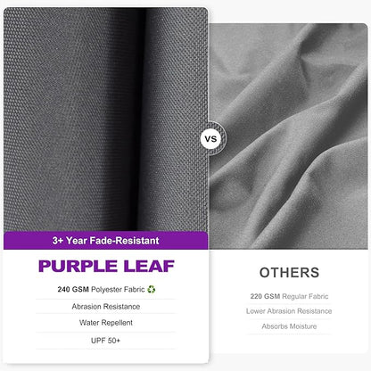 PURPLE LEAF 9.8' X 9.8' Left-right Tilting Patio Umbrella Outdoor Cantilever Swivel Square Umbrella Aluminum Offset Umbrella with 360-degree Rotation for Garden Deck Pool Patio Light Grey
