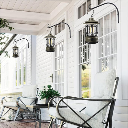 11 inch Plant Hanger, Sturdy Hanging Plant Bracket Outdoor, Hanging Plant Wall Hook Heavy Duty, for Hanging Bird Feeders, Planters, Lanterns, Wind Chimes, Indoor/Outdoor Use, Black, Set of 2