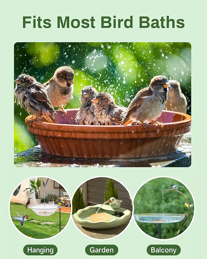 Bird Bath Purification Disk Pure Copper Outside Winter Solar Power Birdbath Heater Hanging Bowl Metal Deicer Cage Dispenser Water Ground Pedestal Cleaner Nectar Food Pole Large House Birdhouse