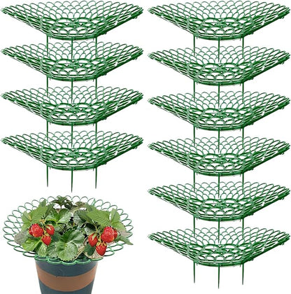 Strawberry Planter, 10PCS Strawberry Plants Support with 3 Sturdy Legs, 10" Dia. Removable Tower, Hollow Holder for Indoor Oudoor, Décor de pelouse