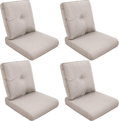 Patio Cushions for Outdoor Furniture - 22" x 25" x 4" UV Resistant Thick Foam Cushions Water Resistant Replacement Cushion for Outdoor Patio Furniture Chair/Sofa/Couch | Beige | 4-Pack |