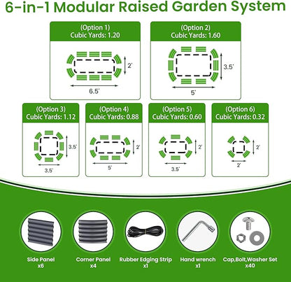 Oval Raised Garden Bed for Outdoors - 6.5X2X1.4 FT Galvanized Planter Raised Beds, Metal Planter Box for Vegetables,Flowers, Herbs, and Succulents(Deep Gery)
