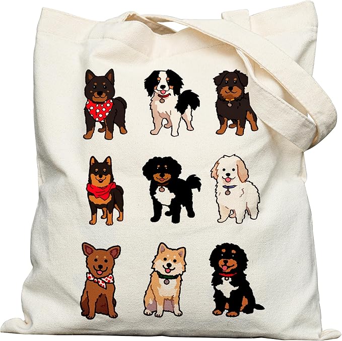 Double-Sided Canvas Tote Bag for Women with Magnetic Snap, Wide Strap & Inner Pocket for Work, Shopping, Travel