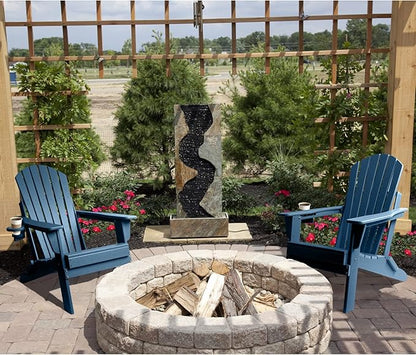 FUNBERRY Folding Adirondack Chair Set of 4, All Weather HDPE Fire Pit Chairs with Cup Holder for Outdoor