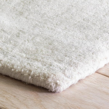 Dash & Albert Nordic White Hand Loom Knotted Performance Rug, 2 X 3 Feet, White Stripe Pattern
