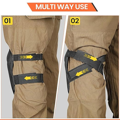 Professional Knee Pads with Adjustable Straps, Kneepad Heavy Duty Foam Padding, Black