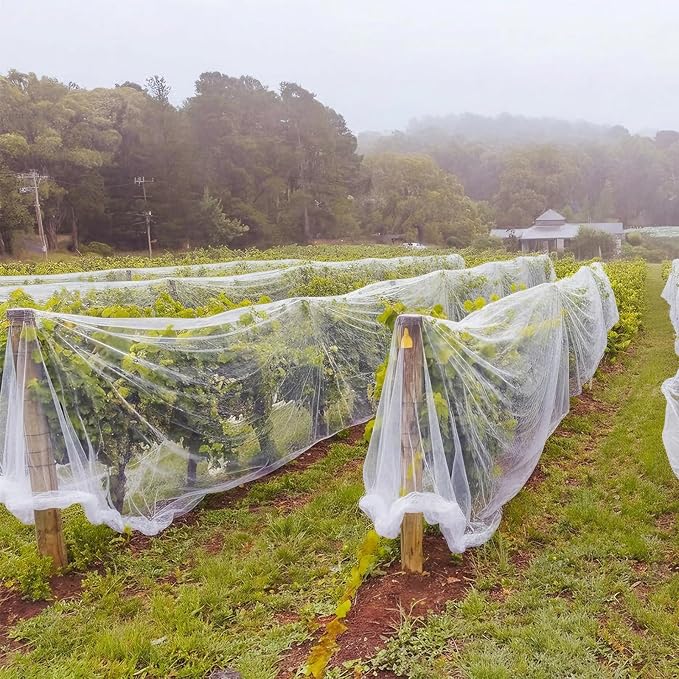 Garden Insect Netting for Raised Beds Extra Large Fruits Tree Netting Pest Barrier White Ultra Fine Mesh Row Bed Covers Net for Vegetable Fruit Protection from Insect Bird Animals(15 x 50 ft)